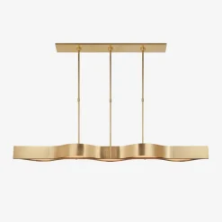 Chandeliers<Kelly Wearstler avant 60" linear pendant ANTIQUE-BURNISHEDBRASSWITHFROSTEDGLASS