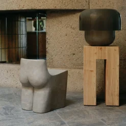 Lounge Chairs|Ottomans & Stools<Kelly Wearstler butt stool LIGHTSMOKE