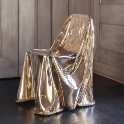 Lounge Chairs<Kelly Wearstler calia bronze draped chair BRASS