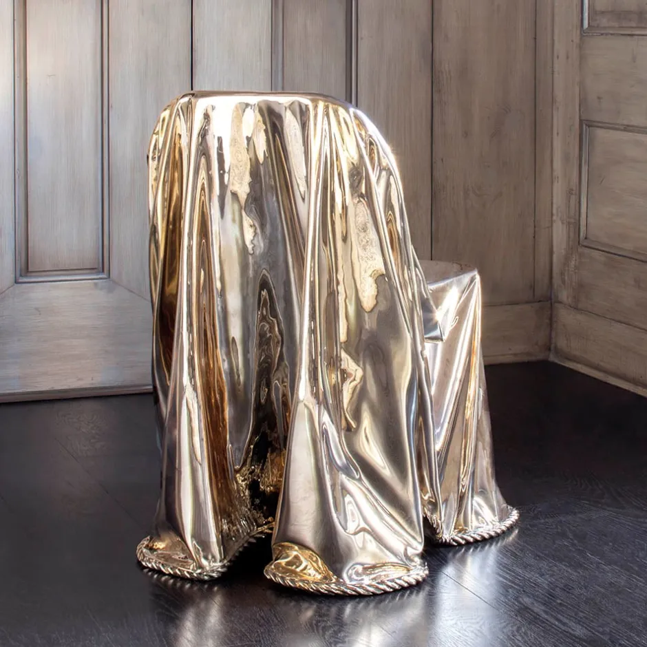 Lounge Chairs<Kelly Wearstler calia bronze draped chair BRASS