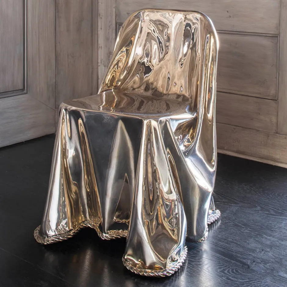 Lounge Chairs<Kelly Wearstler calia bronze draped chair BRASS