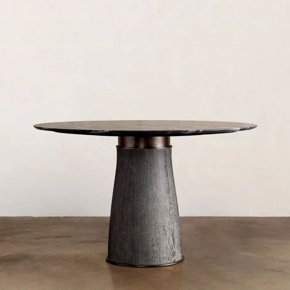 Dining Tables<Kelly Wearstler camden dining table CERUSEDWENGEBASEW/NEROMARQUINATOP