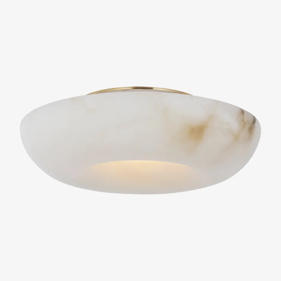 Flush Mounts<Kelly Wearstler cappello 12" flush mount ALABASTERANDANTIQUE-BURNISHEDBRASS