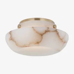 Flush Mounts<Kelly Wearstler cappello 6" flush mount ALABASTERANDANTIQUE-BURNISHEDBRASS
