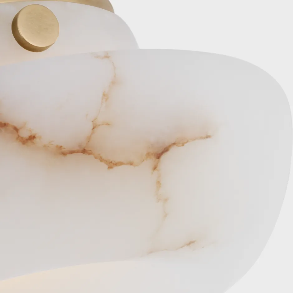 Flush Mounts<Kelly Wearstler cappello 6" flush mount ALABASTERANDANTIQUE-BURNISHEDBRASS