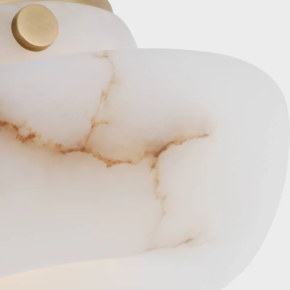 Flush Mounts<Kelly Wearstler cappello 6" flush mount ALABASTERANDANTIQUE-BURNISHEDBRASS