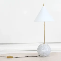 Table<Kelly Wearstler cleo accent lamp BRASSW/WHITEGLASS