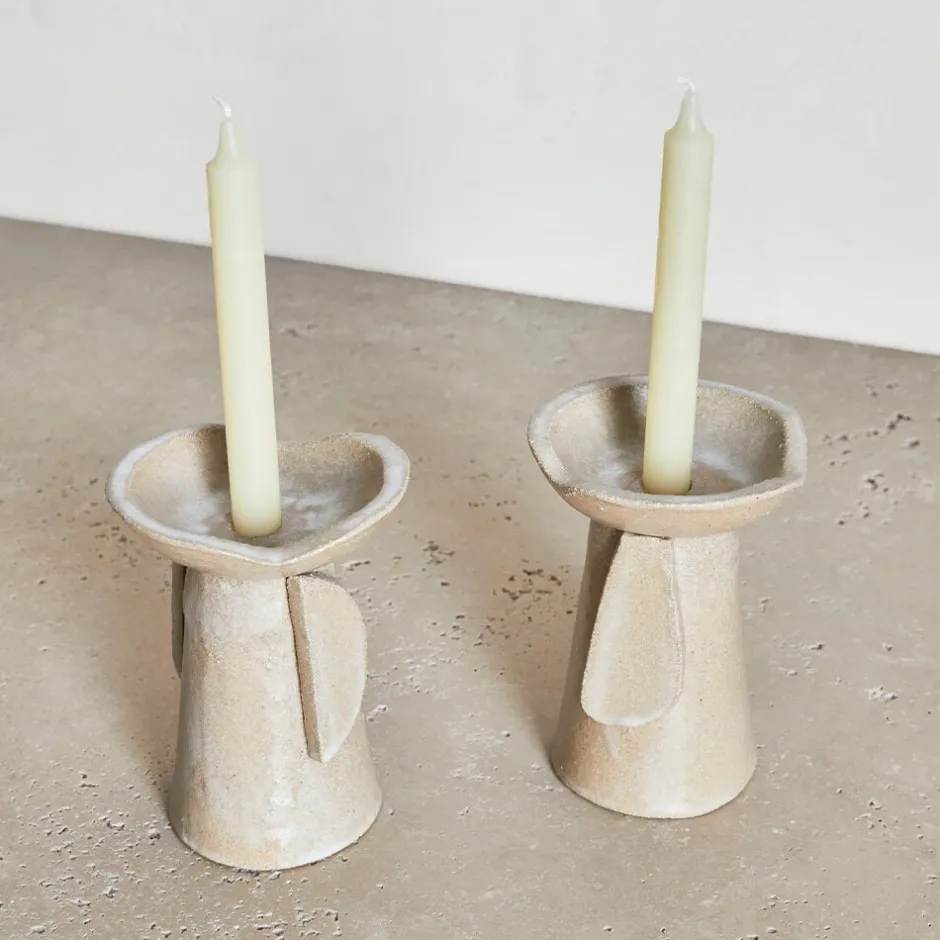 Objects<Kelly Wearstler coupe candle holders FROSTEDFLAX