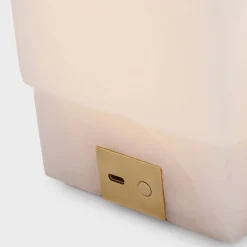 Table|Portables<Kelly Wearstler covet 6" rechargeable accent lamp ALABASTERANDANTIQUE-BURNISHEDBRASS