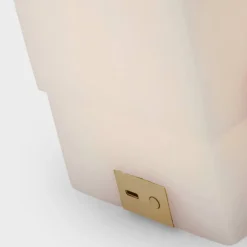 Table|Portables<Kelly Wearstler covet 16" rechargeable table lamp ALABASTERANDANTIQUE-BURNISHEDBRASS