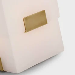 Table|Portables<Kelly Wearstler covet 16" rechargeable table lamp ALABASTERANDANTIQUE-BURNISHEDBRASS