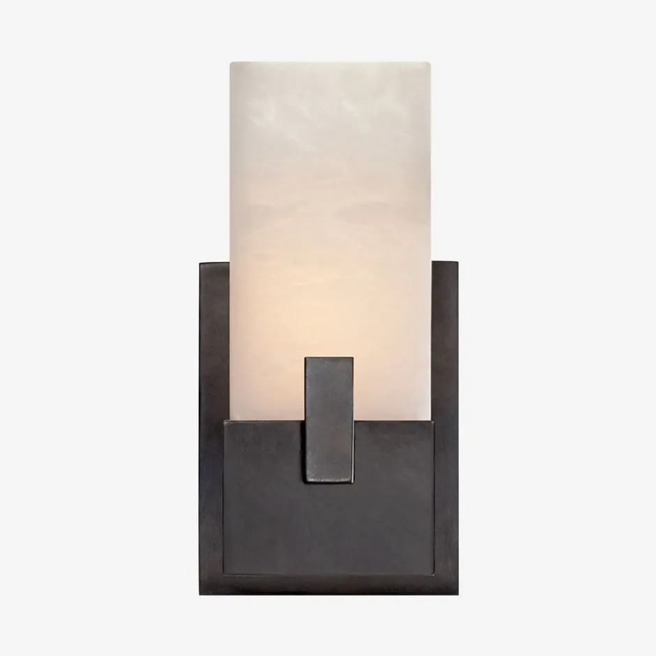 Wall<Kelly Wearstler covet short clip bath sconce BRONZEW/ALABASTER