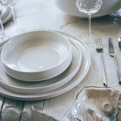 Entertaining|Dune Collection<Kelly Wearstler dune 8.25" high plate, set of 4 ALABASTER