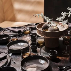 Dune Collection|Drinkware<Kelly Wearstler dune espresso cup & saucer, set of 4 SLATE