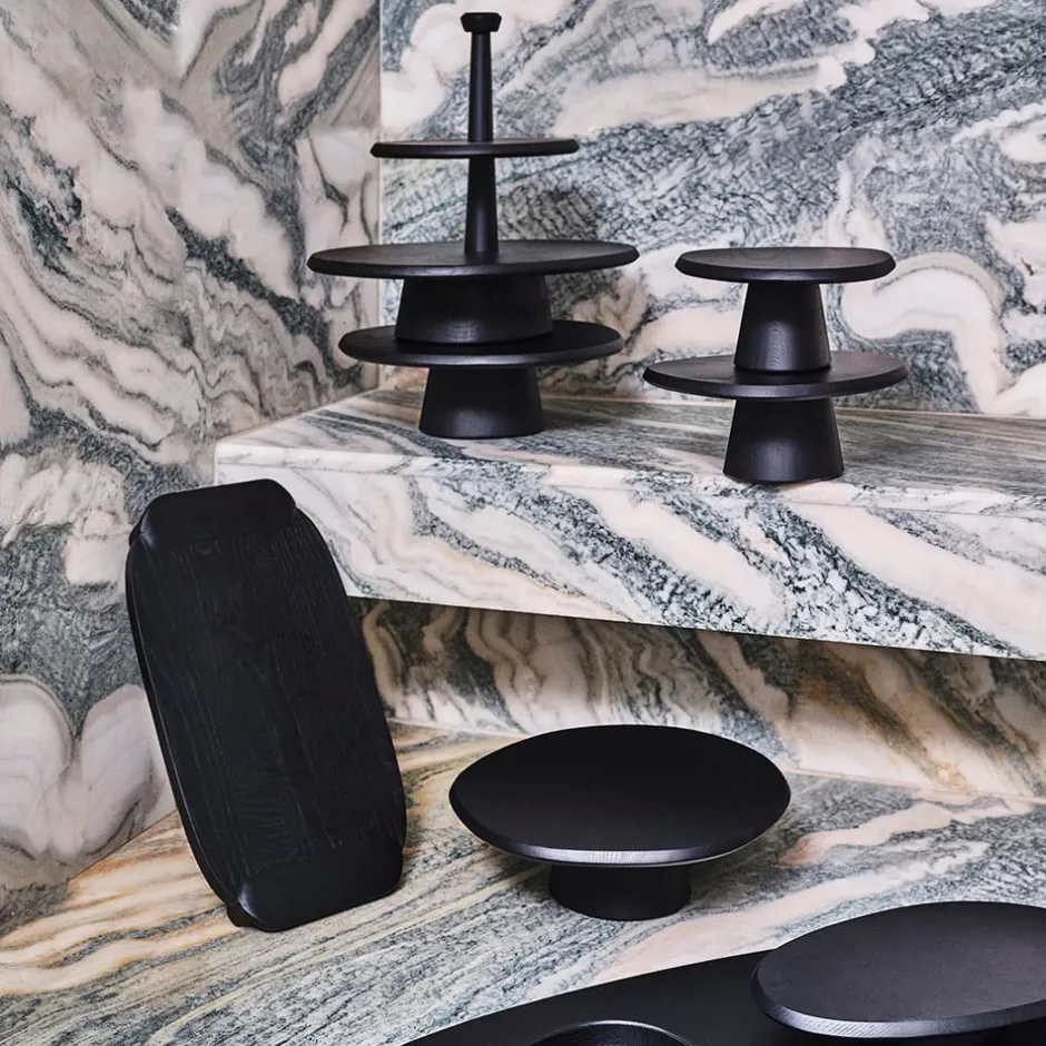 Dune Collection|Serveware<Kelly Wearstler dune tray large EBONIZED