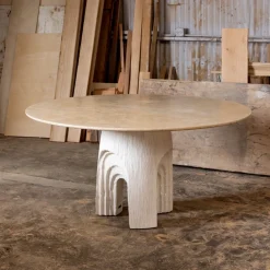 Dining Tables<Kelly Wearstler echo dining table WHITEGESSOWITHCOULMIERLIMESTONE