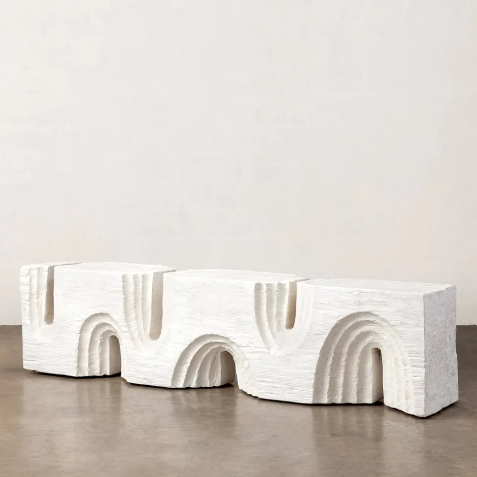 Benches|Benches<Kelly Wearstler echo long bench WHITEGESSO