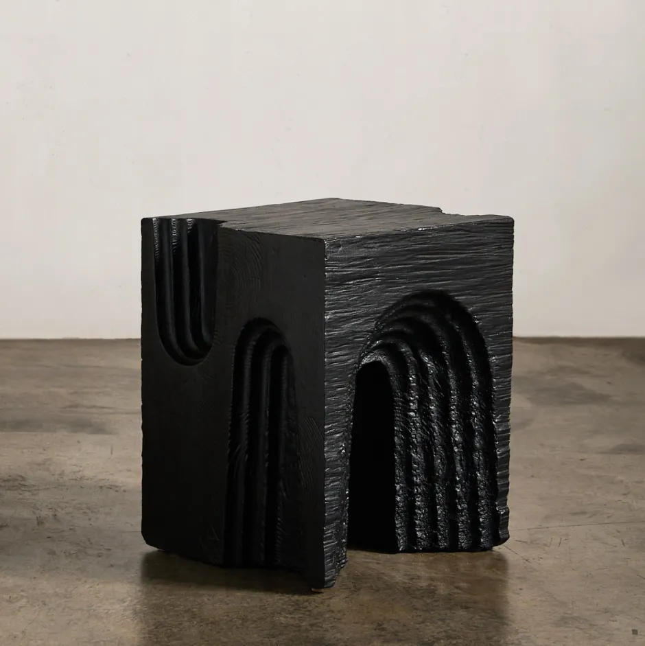 Side Tables|Ottomans & Stools<Kelly Wearstler echo stool EBONIZEDDOUGLASFIR