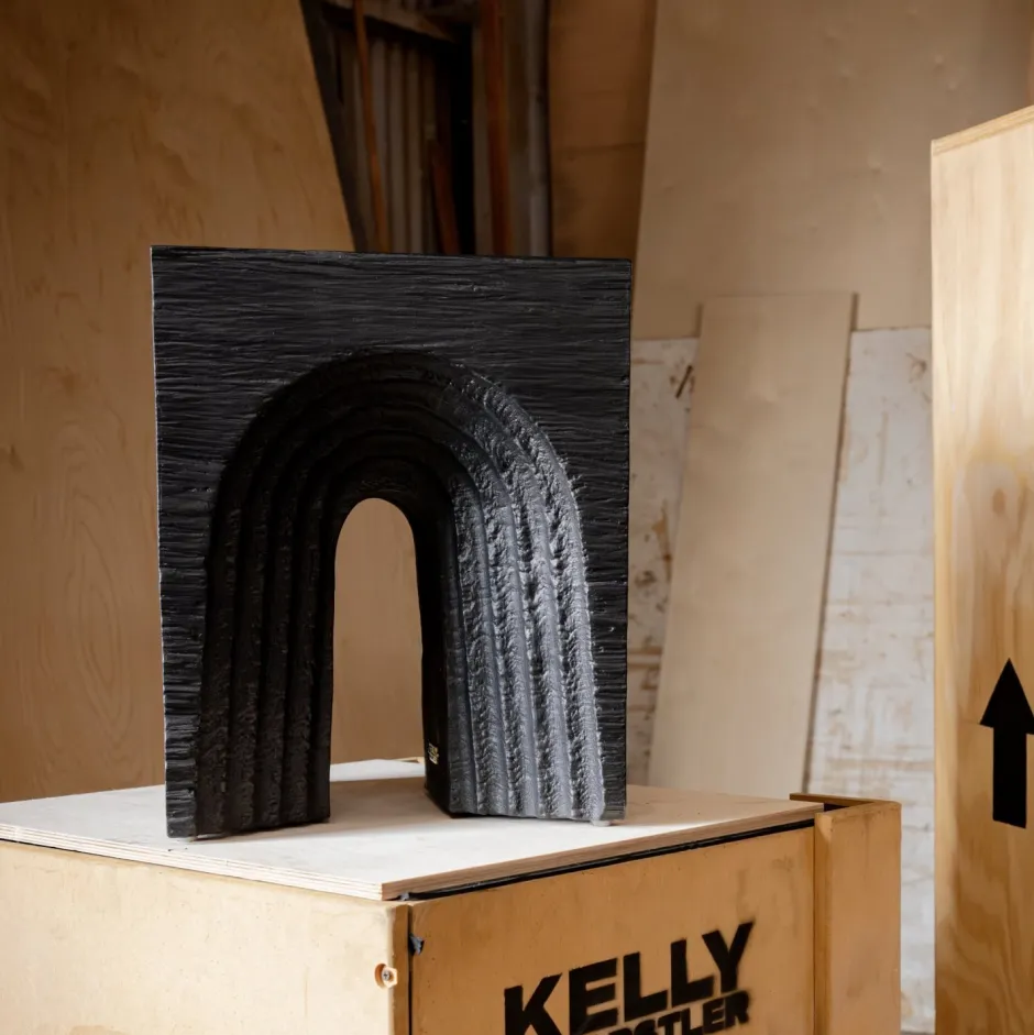 Side Tables|Ottomans & Stools<Kelly Wearstler echo stool EBONIZEDDOUGLASFIR