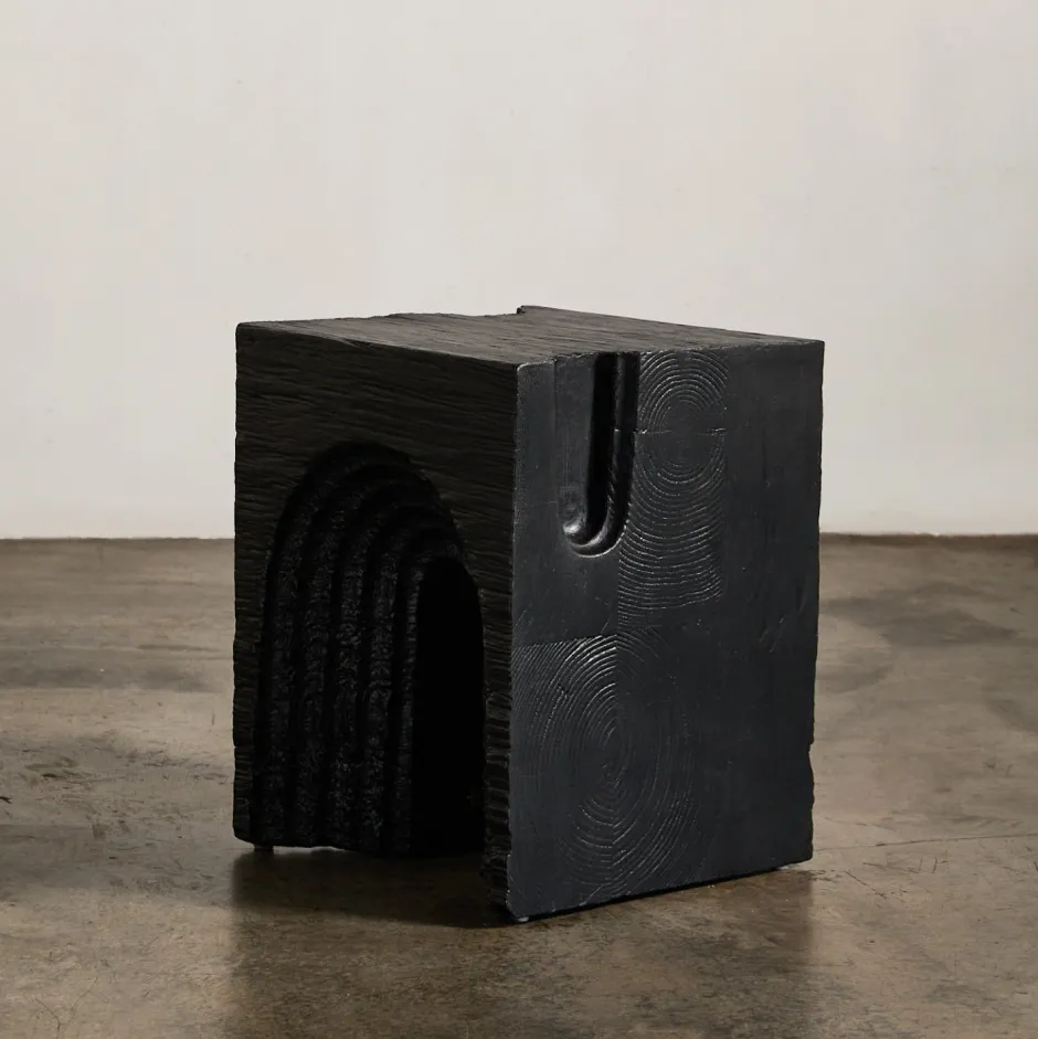 Side Tables|Ottomans & Stools<Kelly Wearstler echo stool EBONIZEDDOUGLASFIR