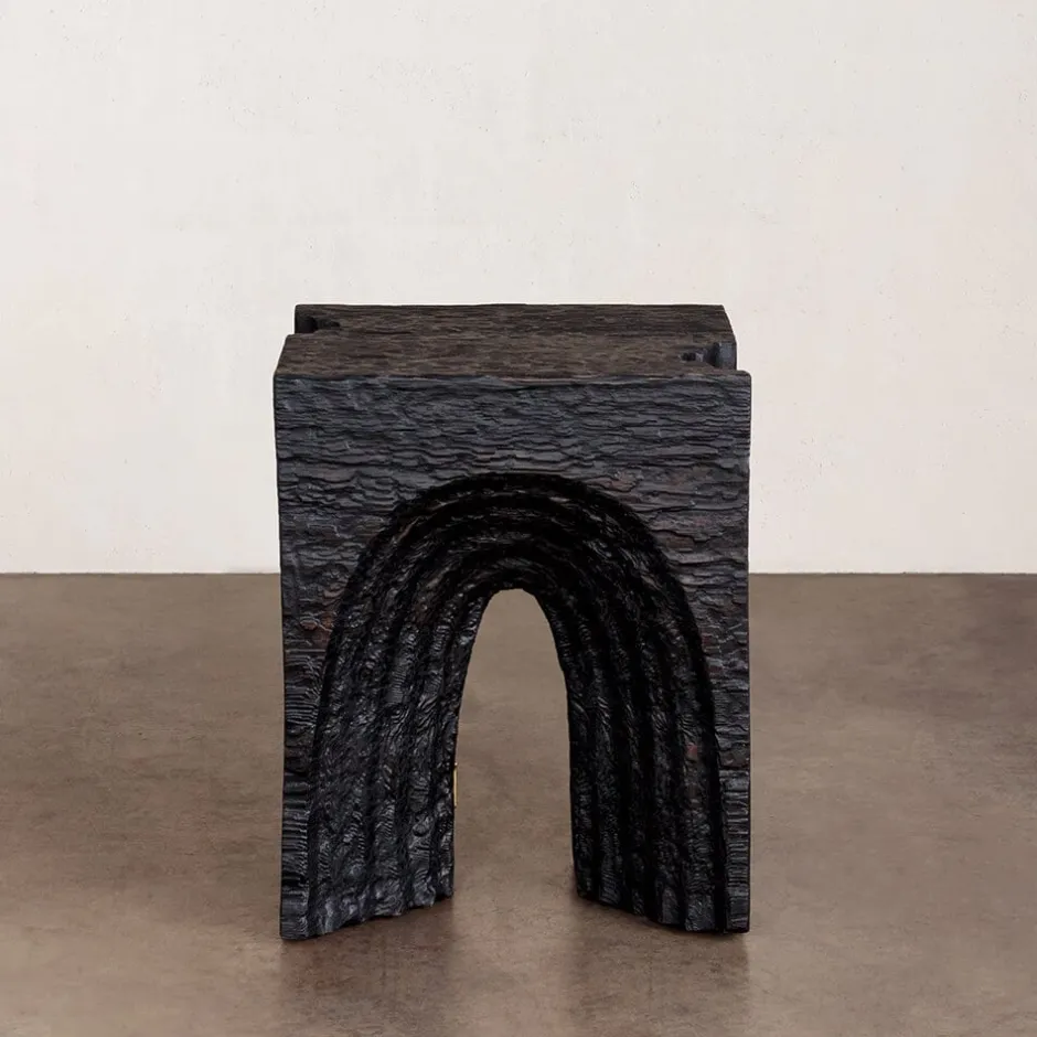 Side Tables|Ottomans & Stools<Kelly Wearstler echo stool EBONIZEDDOUGLASFIR