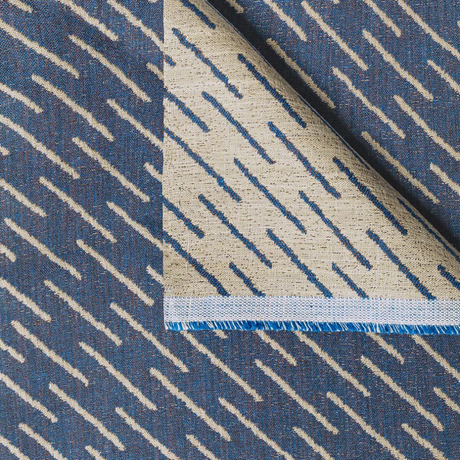 Fabrics<Kelly Wearstler esker weave NAVYONCREAM