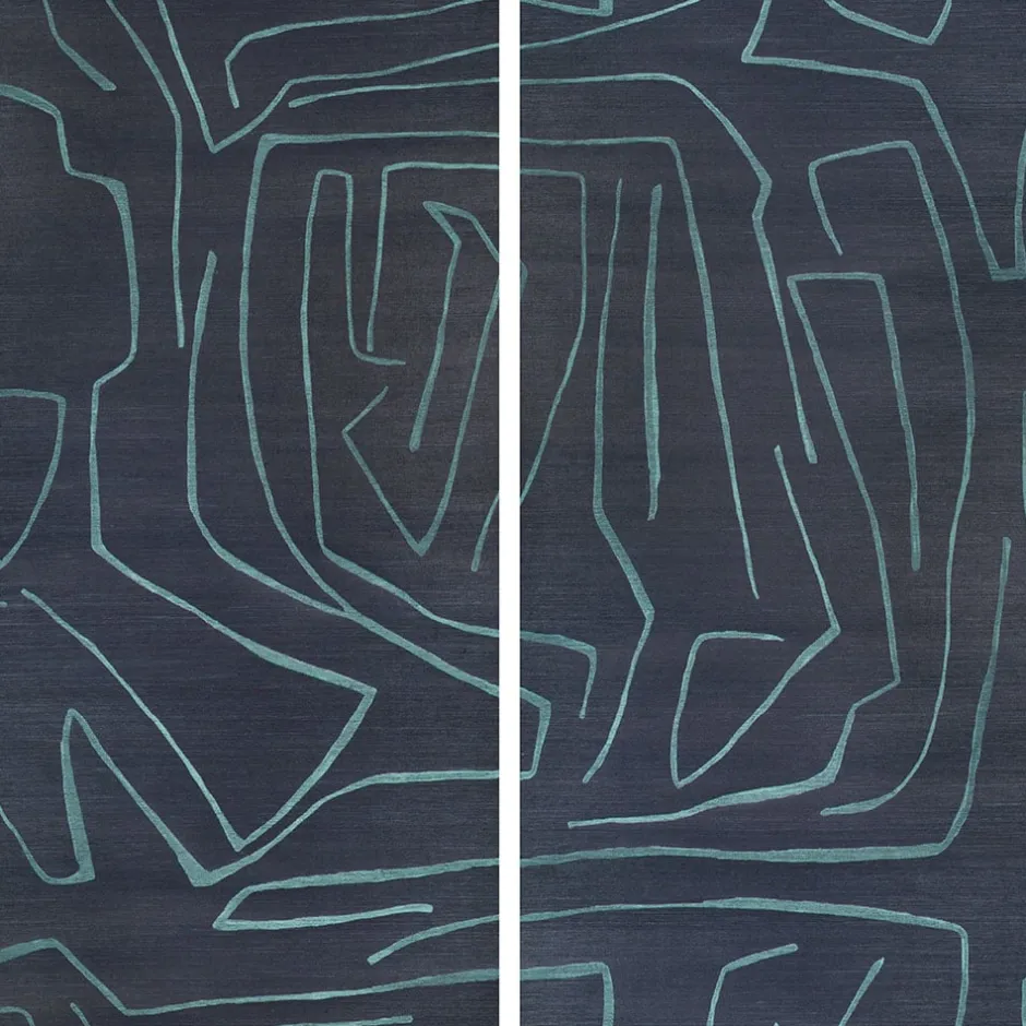 Wallcoverings<Kelly Wearstler graffito ii wallpaper NAVY