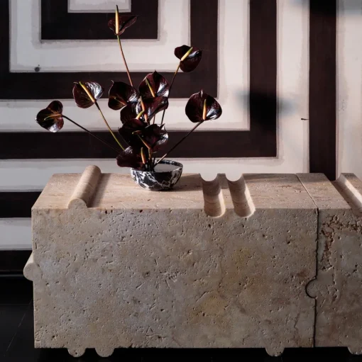 Benches|Consoles & Storage<Kelly Wearstler hume modular stone bench TRAVERTINE