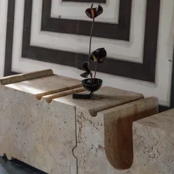 Benches|Consoles & Storage<Kelly Wearstler hume modular stone bench TRAVERTINE