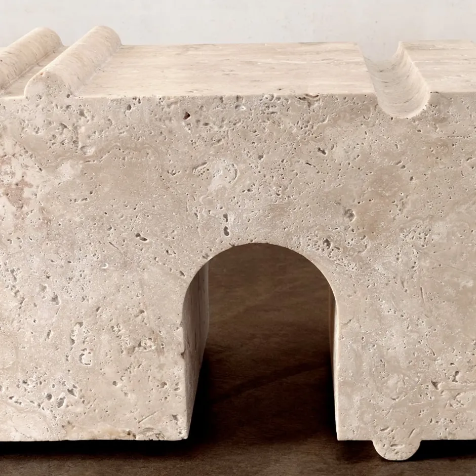 Benches|Consoles & Storage<Kelly Wearstler hume modular stone bench TRAVERTINE