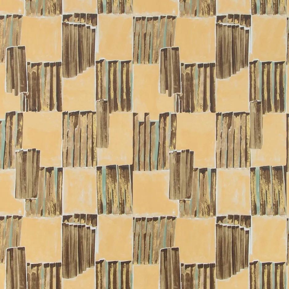 Wallcoverings<Kelly Wearstler lyre wallpaper BRONZED