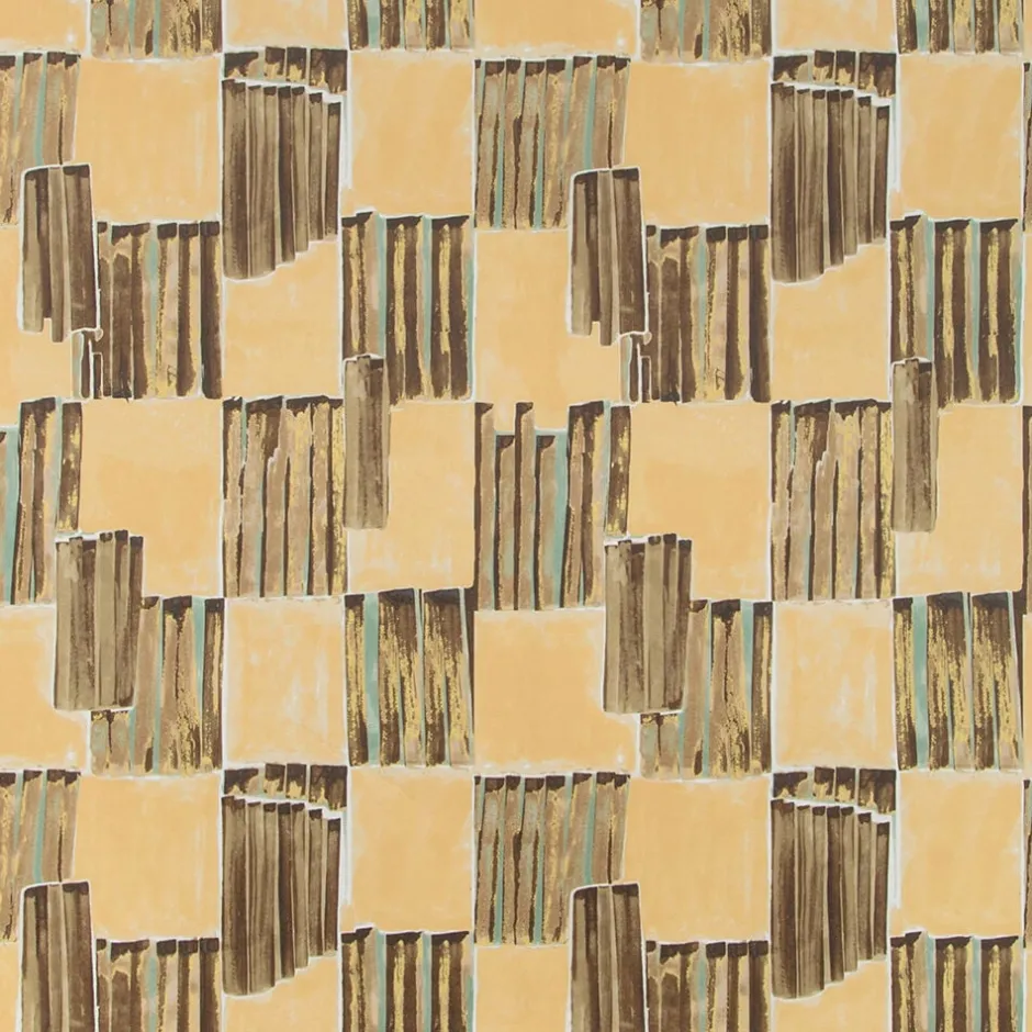 Wallcoverings<Kelly Wearstler lyre wallpaper BRONZED