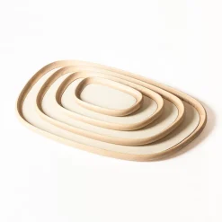 Entertaining|Barware<Kelly Wearstler maris wood tray ASHIVORYLEATHER