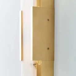 Wall<Kelly Wearstler melange 10" elongated sconce ANTIQUE-BURNISHEDBRASSW/ALABASTER