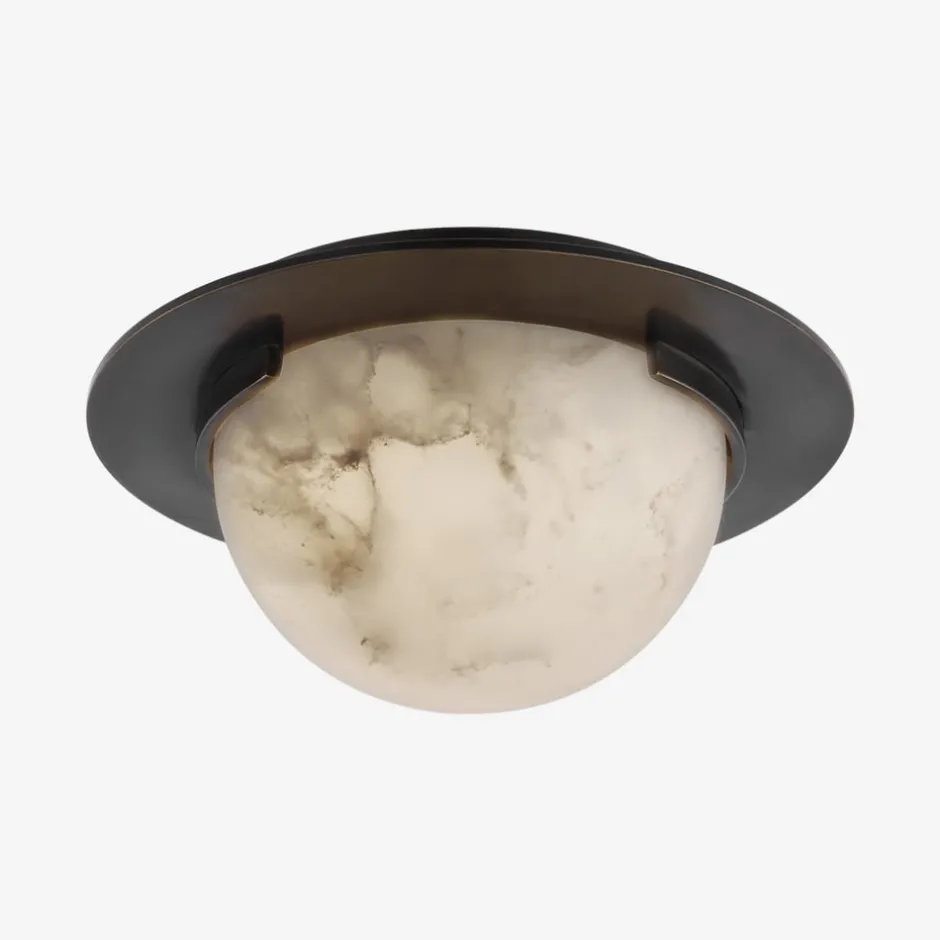 Flush Mounts<Kelly Wearstler melange 6" solitaire flush mount BRONZEW/ALABASTER