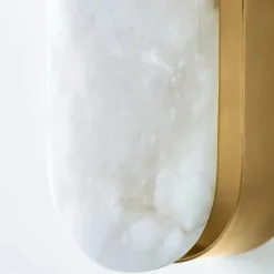 Wall<Kelly Wearstler melange elongated sconce BRASSW/ALABASTER
