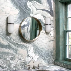 Wall<Kelly Wearstler melange pill form sconce - bronze w/ alabaster BRONZEW/ALABASTER