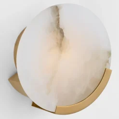 Wall<Kelly Wearstler melange sconce BRASSW/ALABASTER