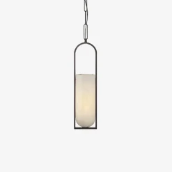 Pendants<Kelly Wearstler melange small elongated pendant BRONZEW/ALABASTER