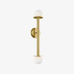 Wall<Kelly Wearstler nodes double sconce BURNISHEDBRASS