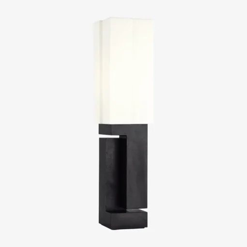 Table<Kelly Wearstler nucleo 27" table lamp MUSEUMBLACKWITHLINENSHADE