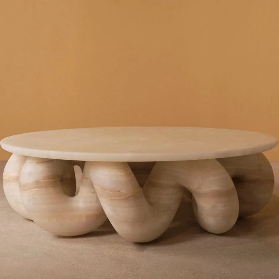 Coffee Tables<Kelly Wearstler nudo round coffee table WHITEONYX