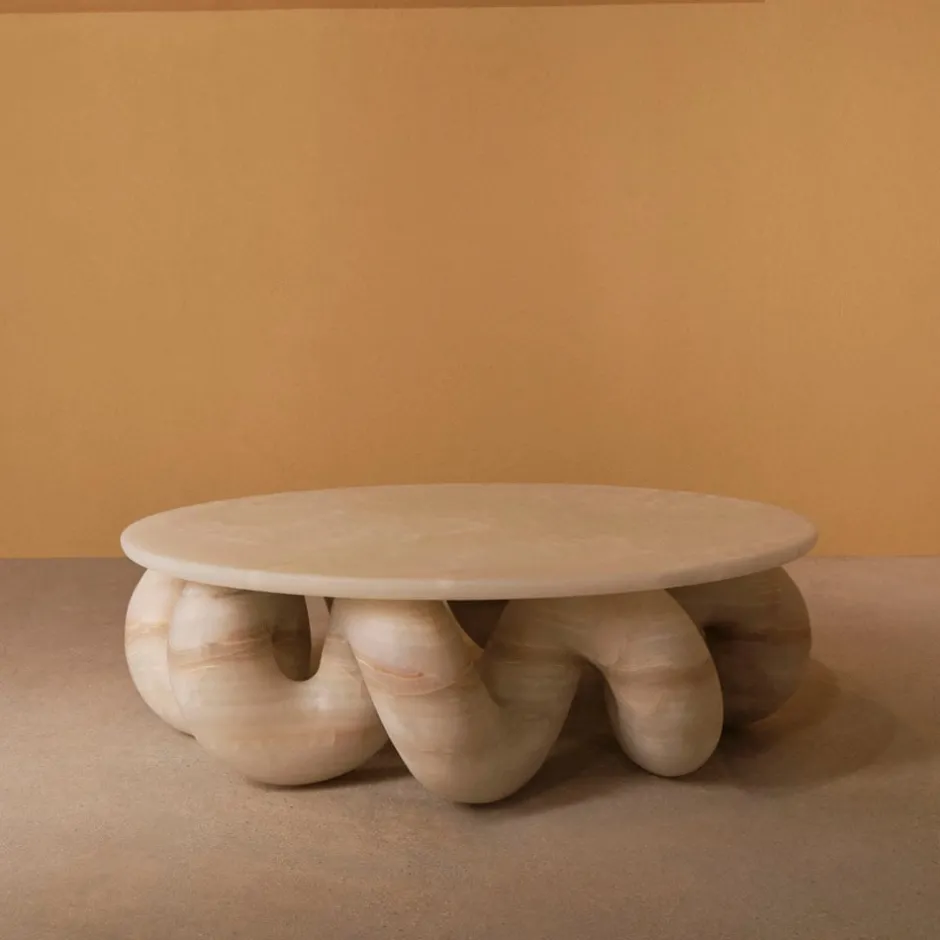 Coffee Tables<Kelly Wearstler nudo round coffee table WHITEONYX