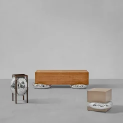 Side Tables<Kelly Wearstler paris drinks table BRONZEDPATINATEDSTEEL