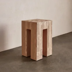 Side Tables<Kelly Wearstler piru plinth SANDBLASTEDBLEACHEDDOUGLASFIR