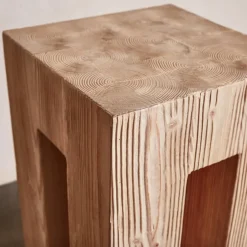 Side Tables<Kelly Wearstler piru plinth SANDBLASTEDBLEACHEDDOUGLASFIR