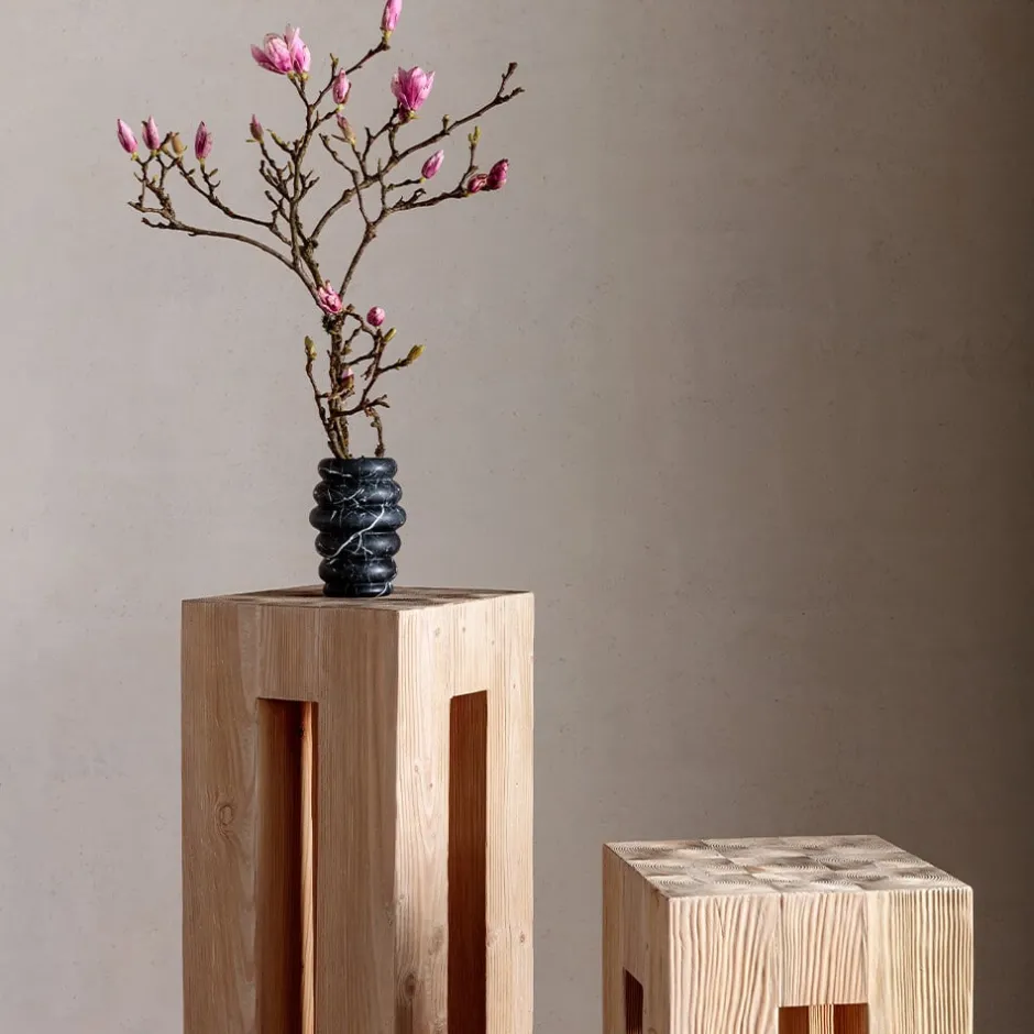 Side Tables<Kelly Wearstler piru plinth SANDBLASTEDBLEACHEDDOUGLASFIR