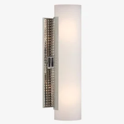 Wall<Kelly Wearstler precision cylinder sconce - polished nickel POLISHEDNICKELWITHWHITEGLASS