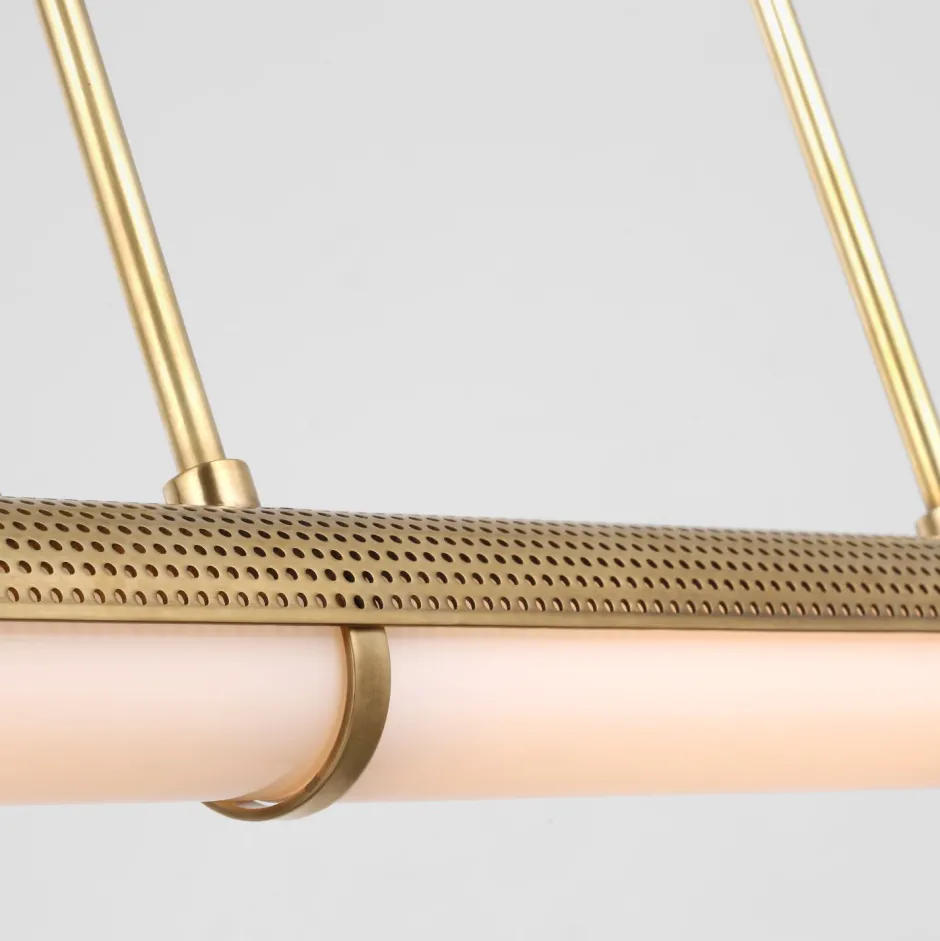 Chandeliers<Kelly Wearstler precision linear chandelier ANTIQUEBURNISHEDBRASS