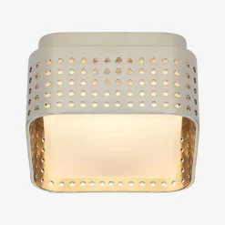 Flush Mounts<Kelly Wearstler precision petite flush mount POLISHEDNICKELWITHCLOUDEDGLASS